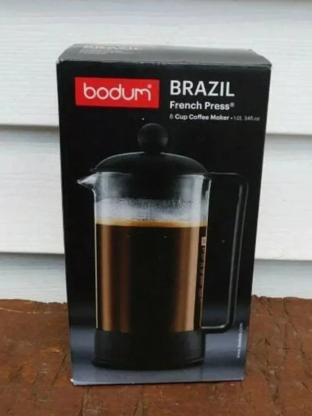 BODUM Brazil 8-Cup French Press Coffee Maker 34-oz Black NEVER USED